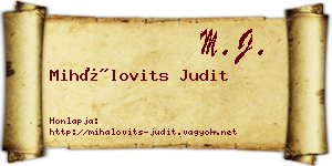 Mihálovits Judit névjegykártya
